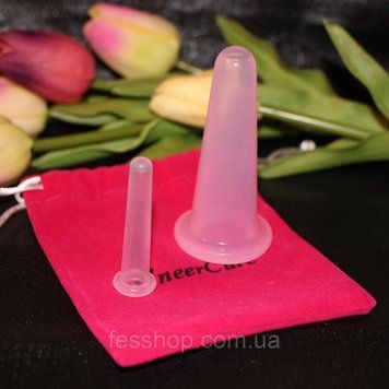 Силіконові баночки для масажу особи AneerCare pink з мішечком 1356071990 фото